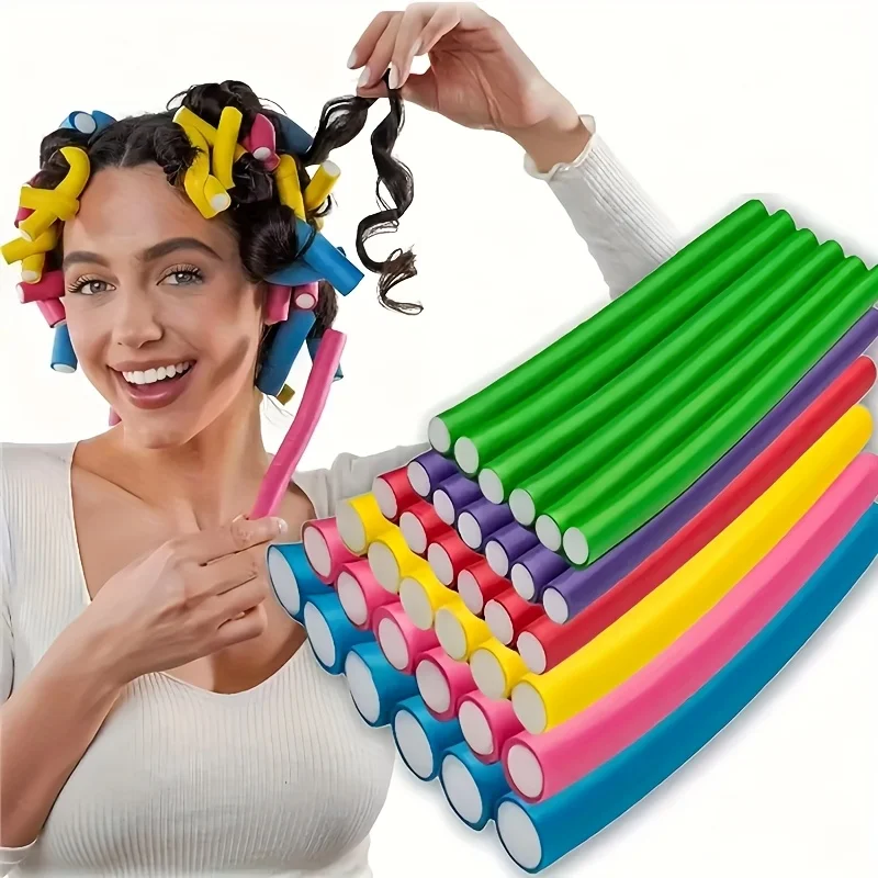 Hair Roller Set Flexi - Rolos de Cabelo/Flex Rods para Cabelo/Varas