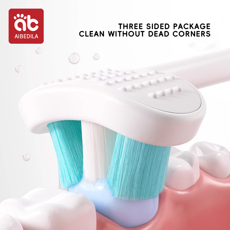 3D Stereo Três-Sided Toothbrus - Hair Care Baby avaliação e preço